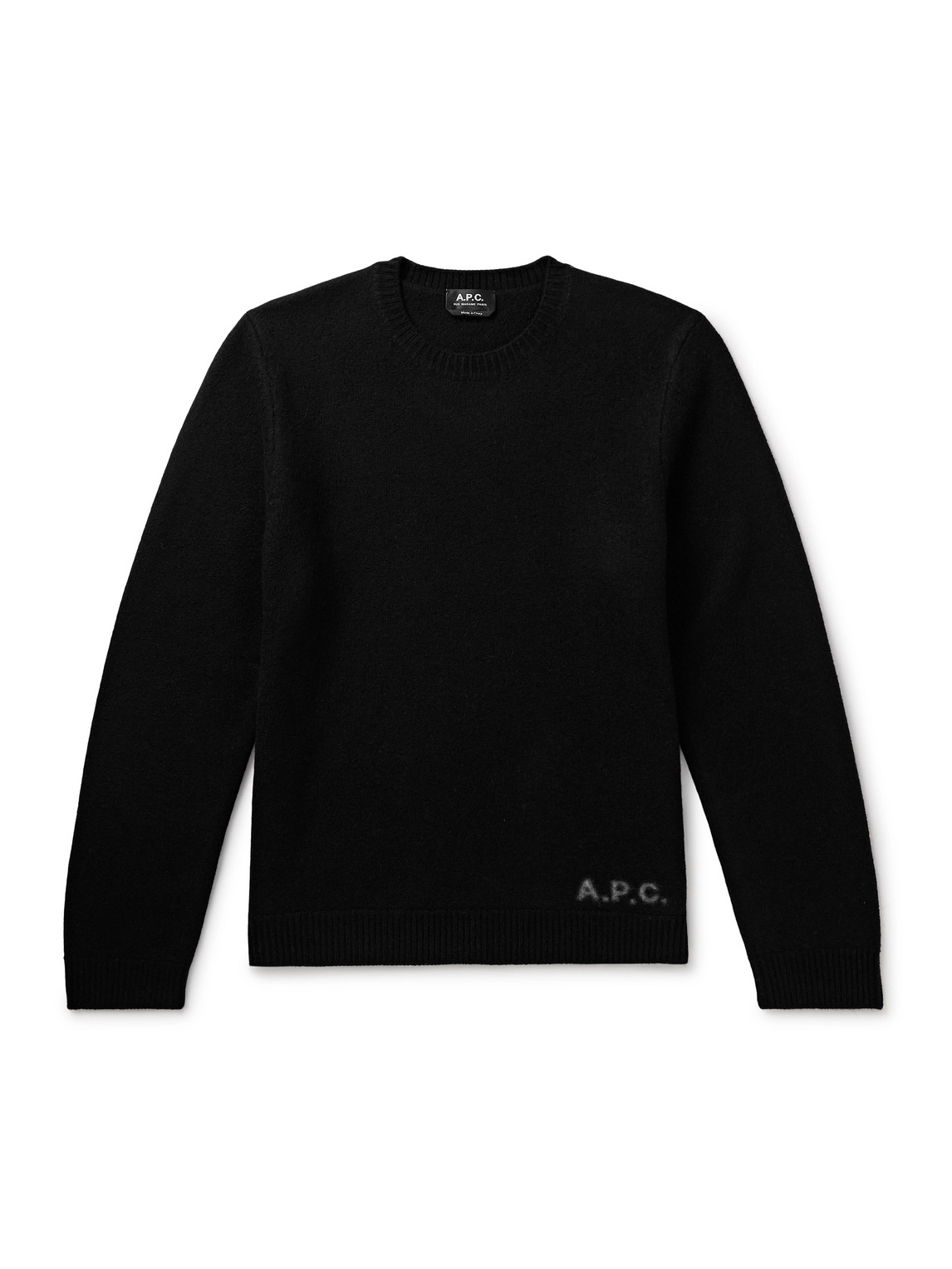 Apc Edward Logo-print Virgin Wool Sweater In Blue