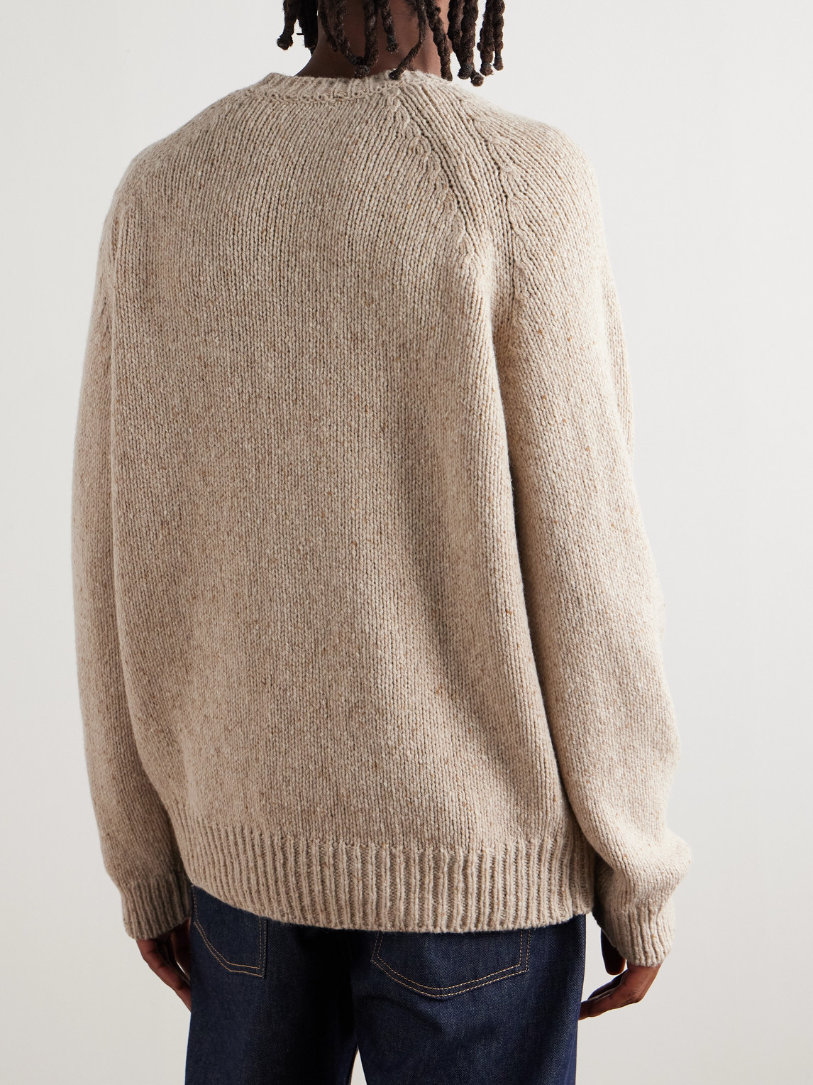 Apc Harris Flecked Merino Wool Sweater In Neutral