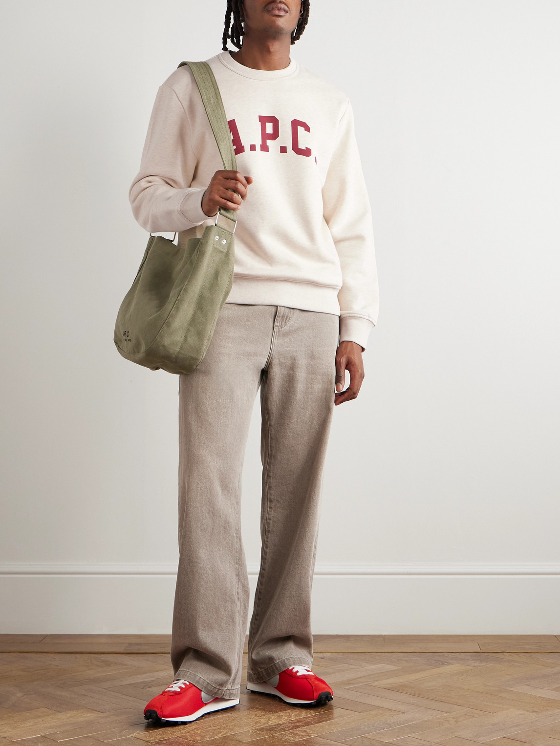 Apc Joshua Jersey With Contrasting Logo In Neutral