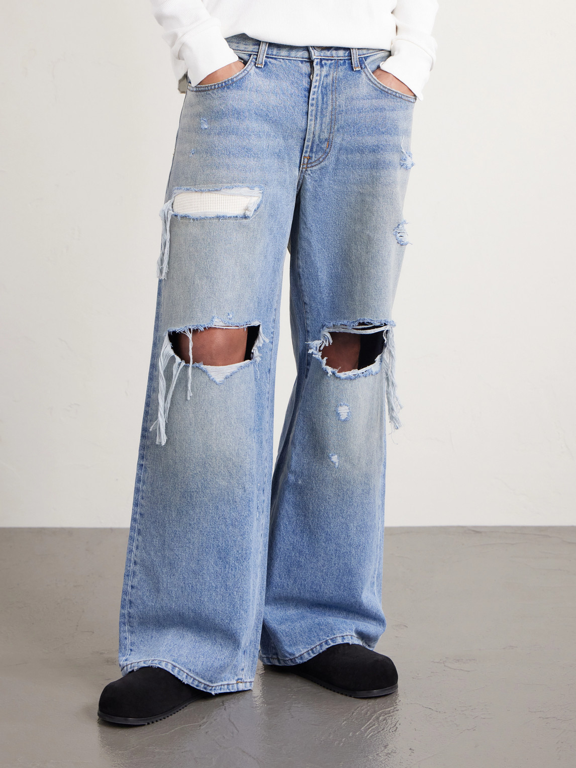  Satoshi Nakamoto - Blessed To Be Stressed Straight-leg Distressed Jeans - Men - Blue - Uk/us 30 