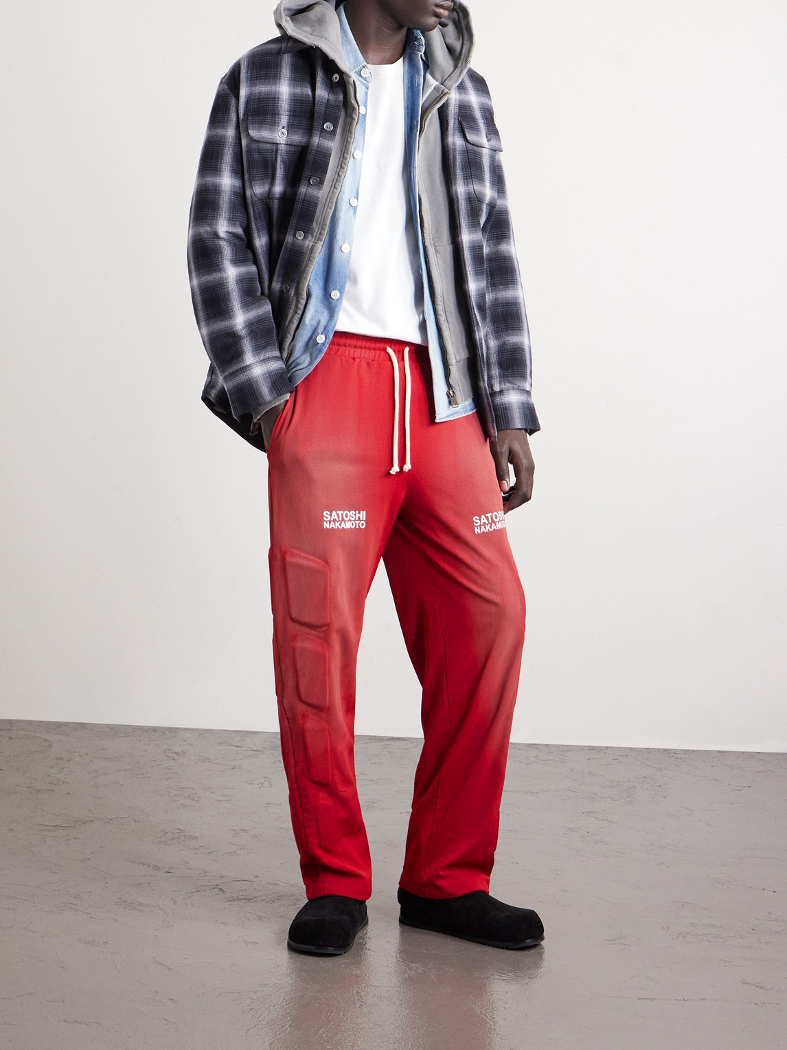 Straight-Leg Padded Sweatpants