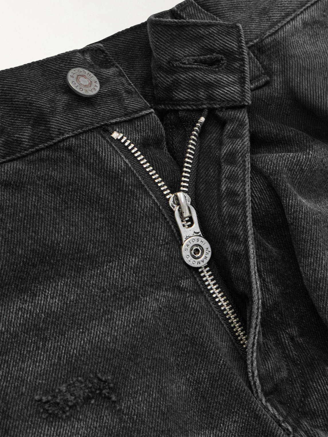 Enduro Straight-Leg Padded Paint-Splattered Jeans