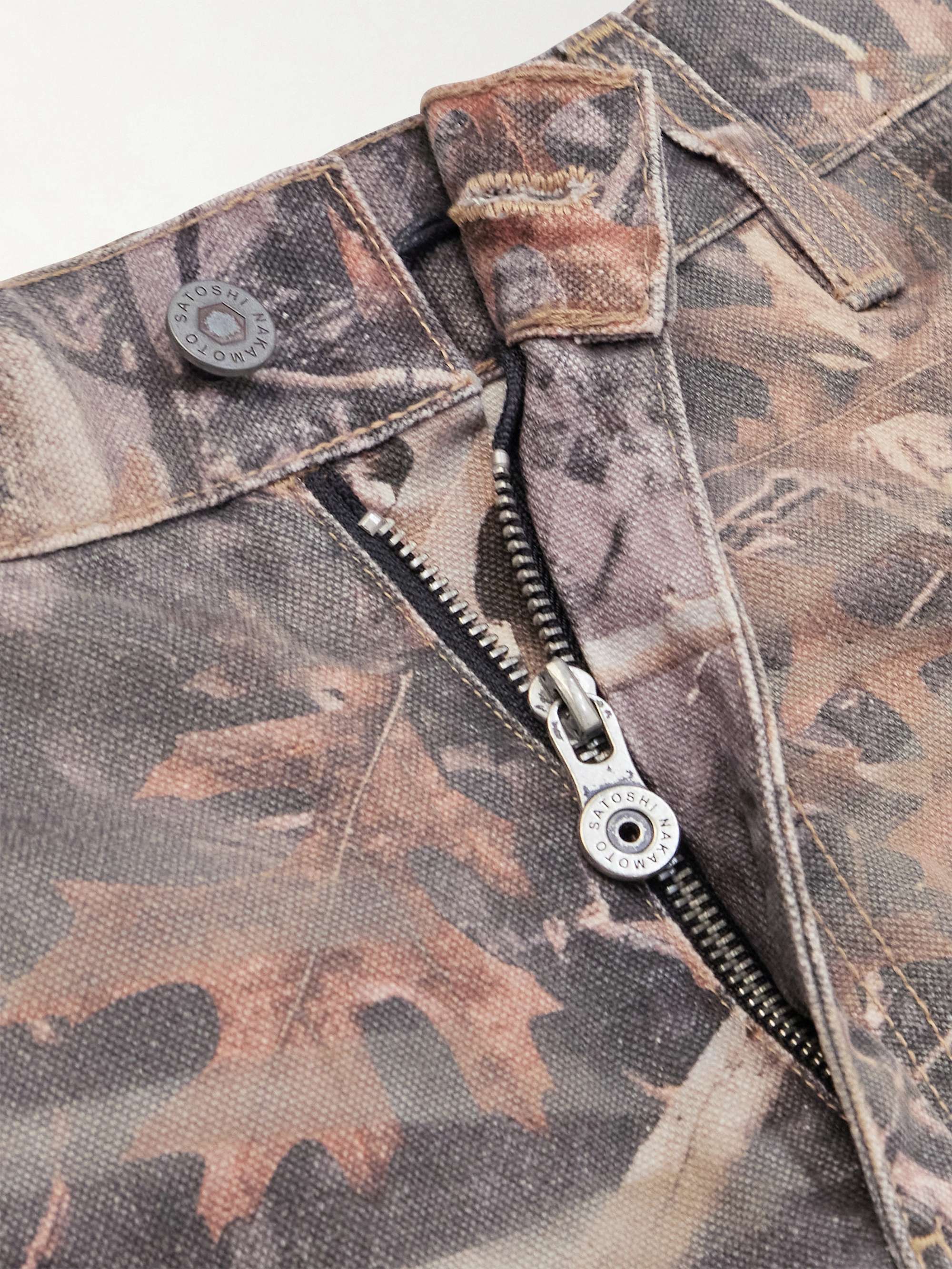 SATOSHI NAKAMOTO Enduro Straight-Leg Padded Camouflage-Print Jeans