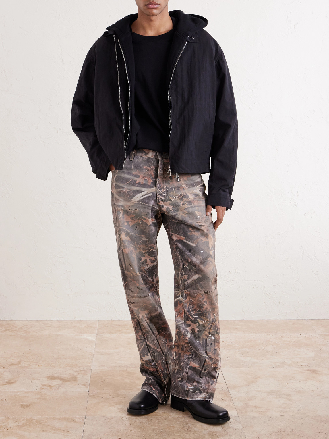 Enduro Straight-Leg Padded Camouflage-Print Jeans