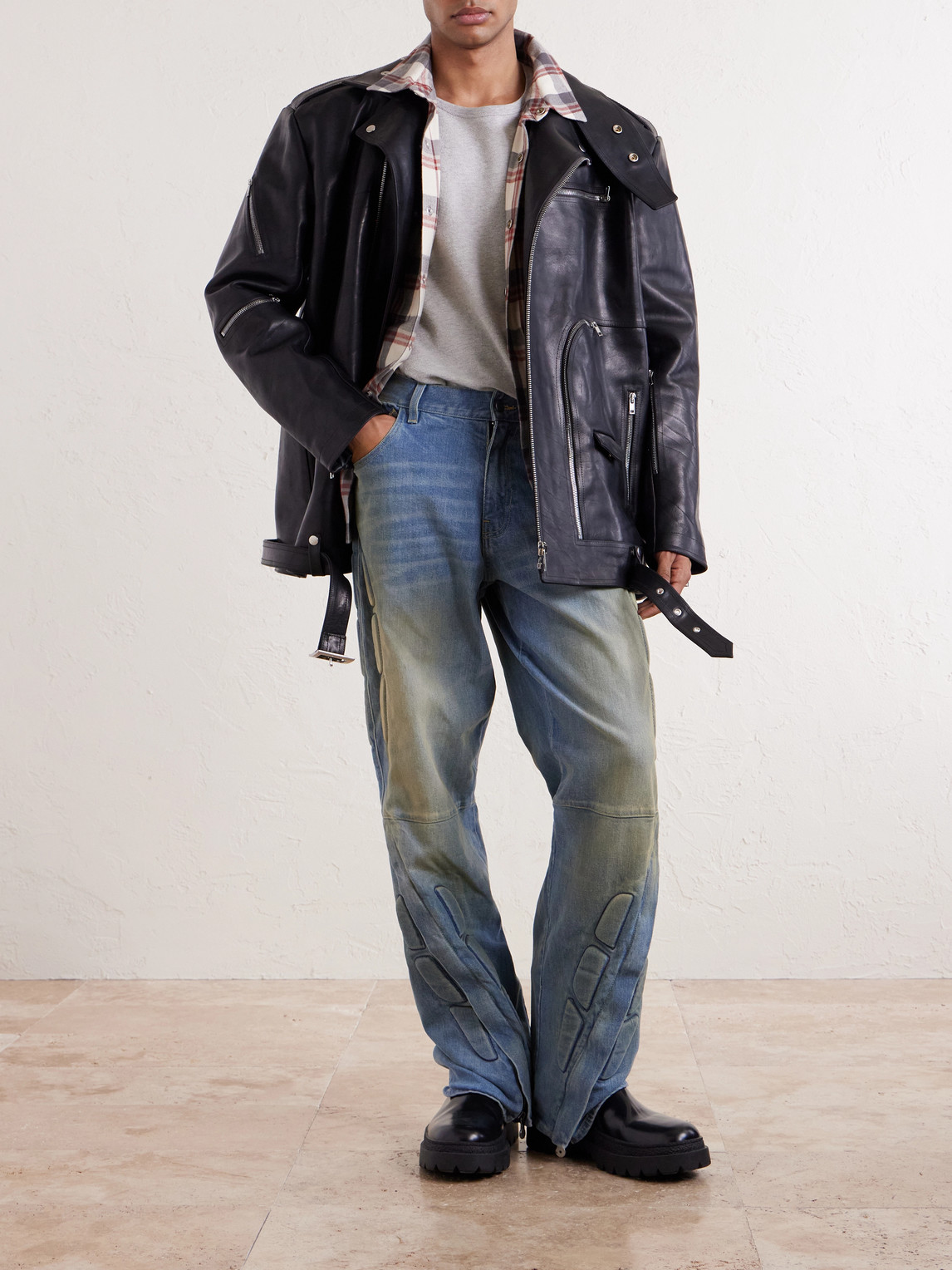 Enduro Straight-Leg Padded Jeans
