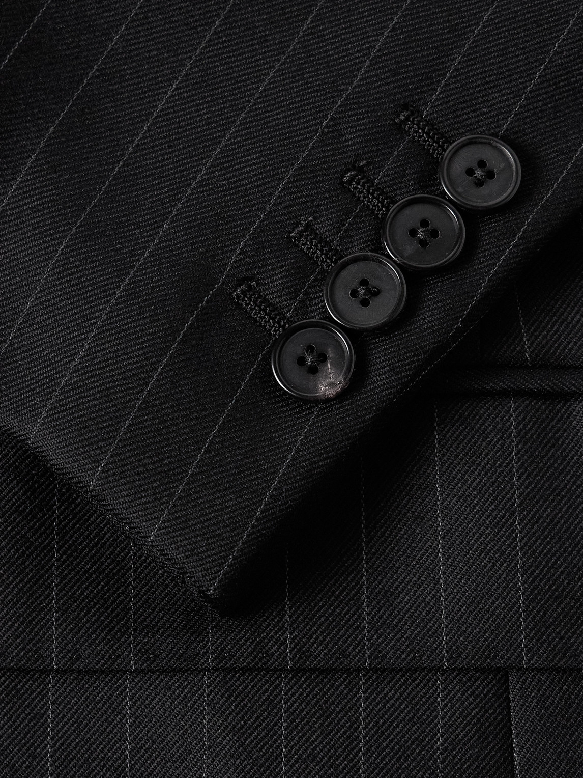 Givenchy Double-breasted Pinstriped Wool-twill Suit Jacket In Black