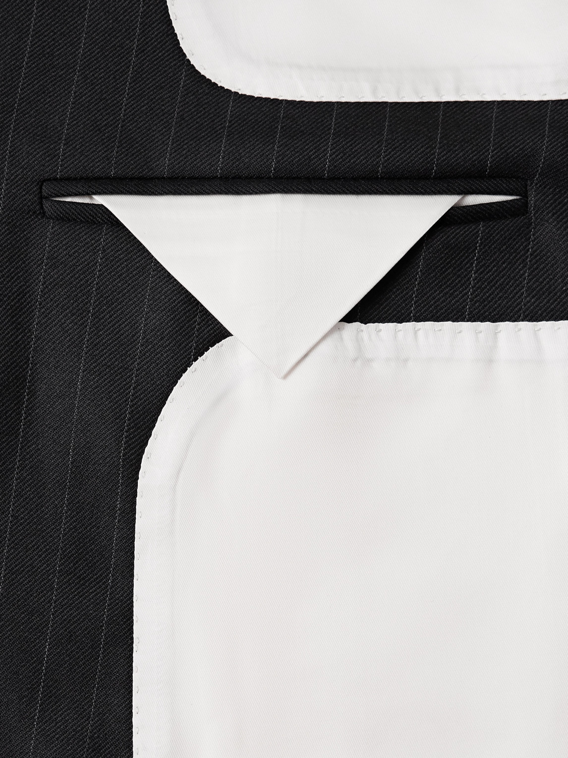 Givenchy Double-breasted Pinstriped Wool-twill Suit Jacket In Black