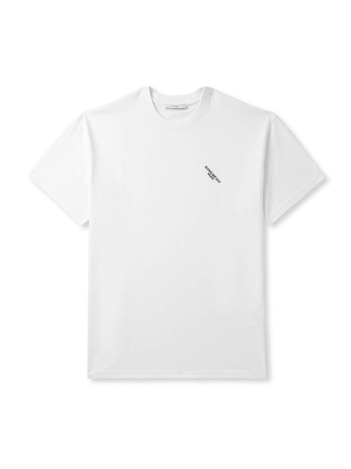 Givenchy Logo-embroidered Cotton-jersey T-shirt In White