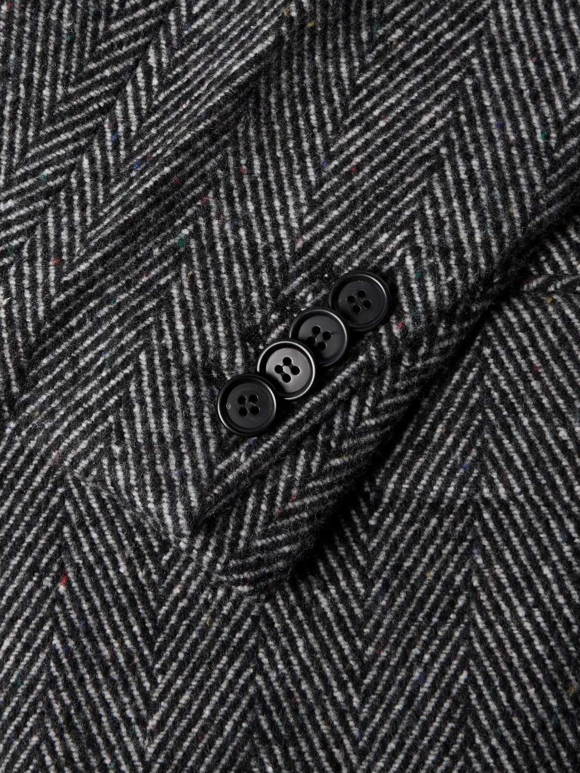 Givenchy Herringbone-pattern Notched-lapel Coat In Gray
