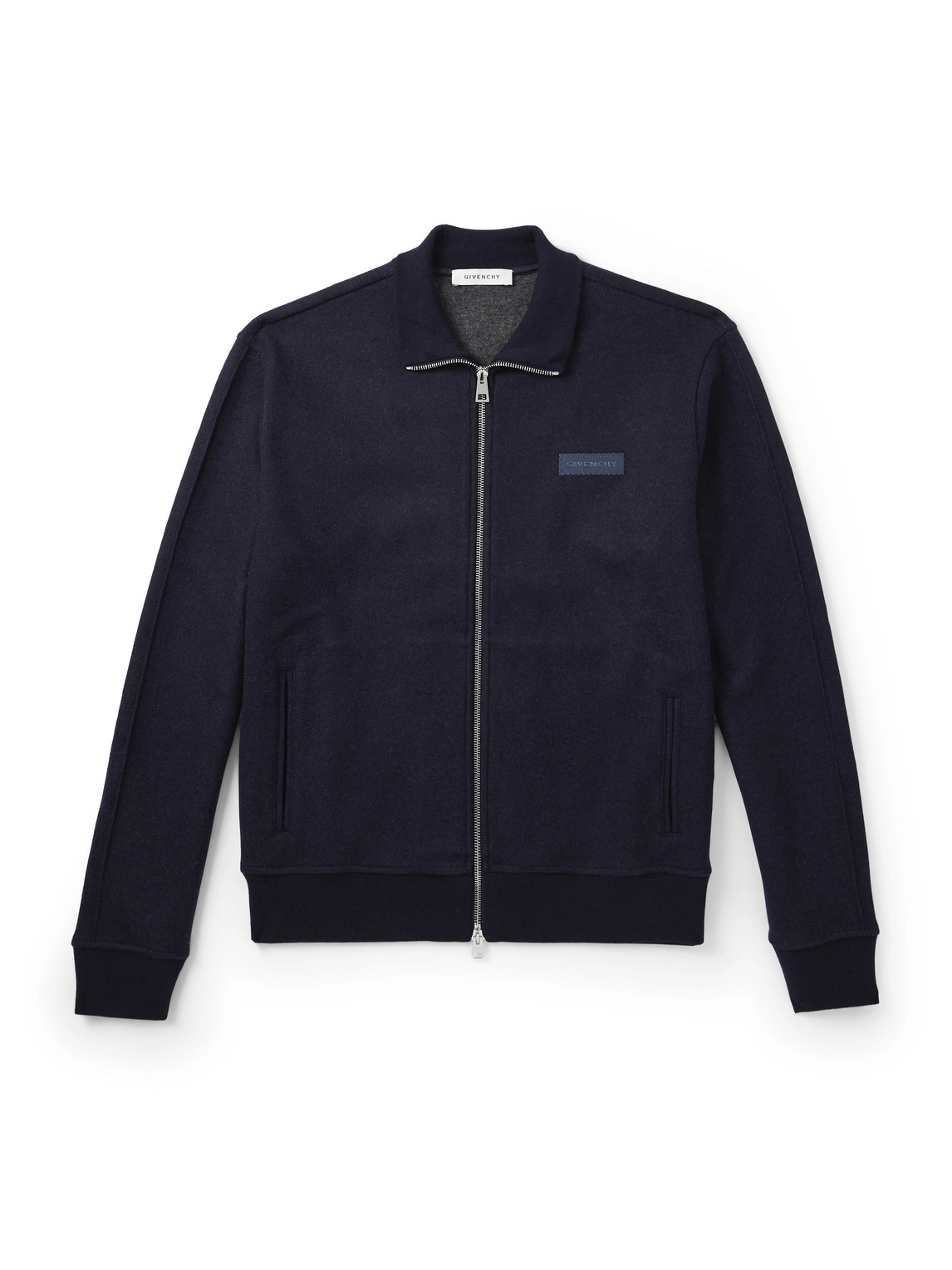 Givenchy Logo-appliquéd Wool-blend Track Jacket In Blue
