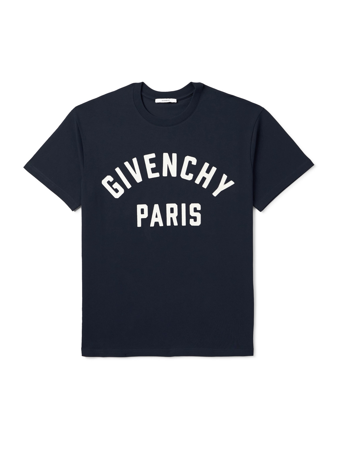 Givenchy Logo-appliquéd Cotton-jersey T-shirt In Blue