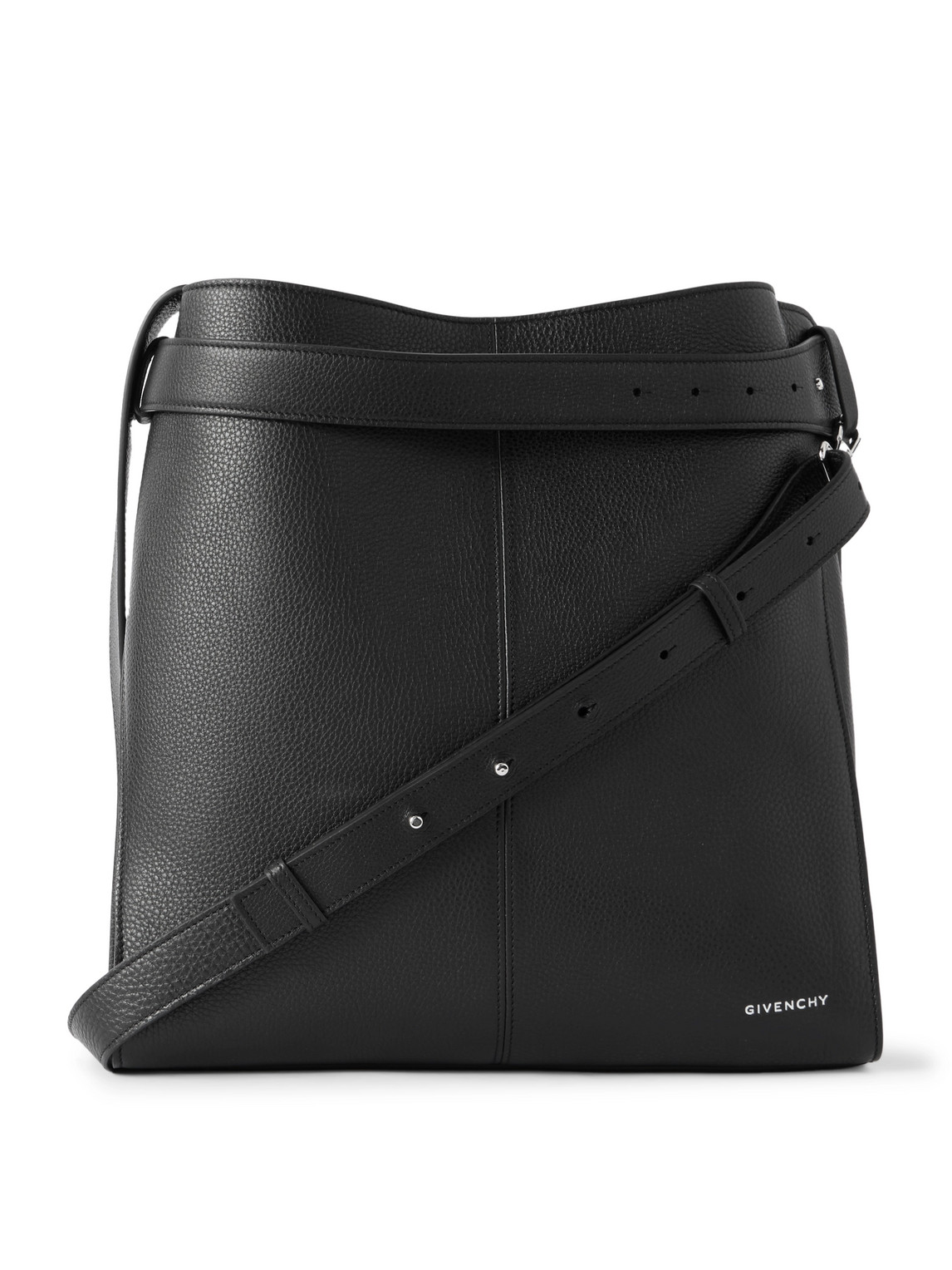 Givenchy Medium Full-grain Leather Messenger Bag In Black