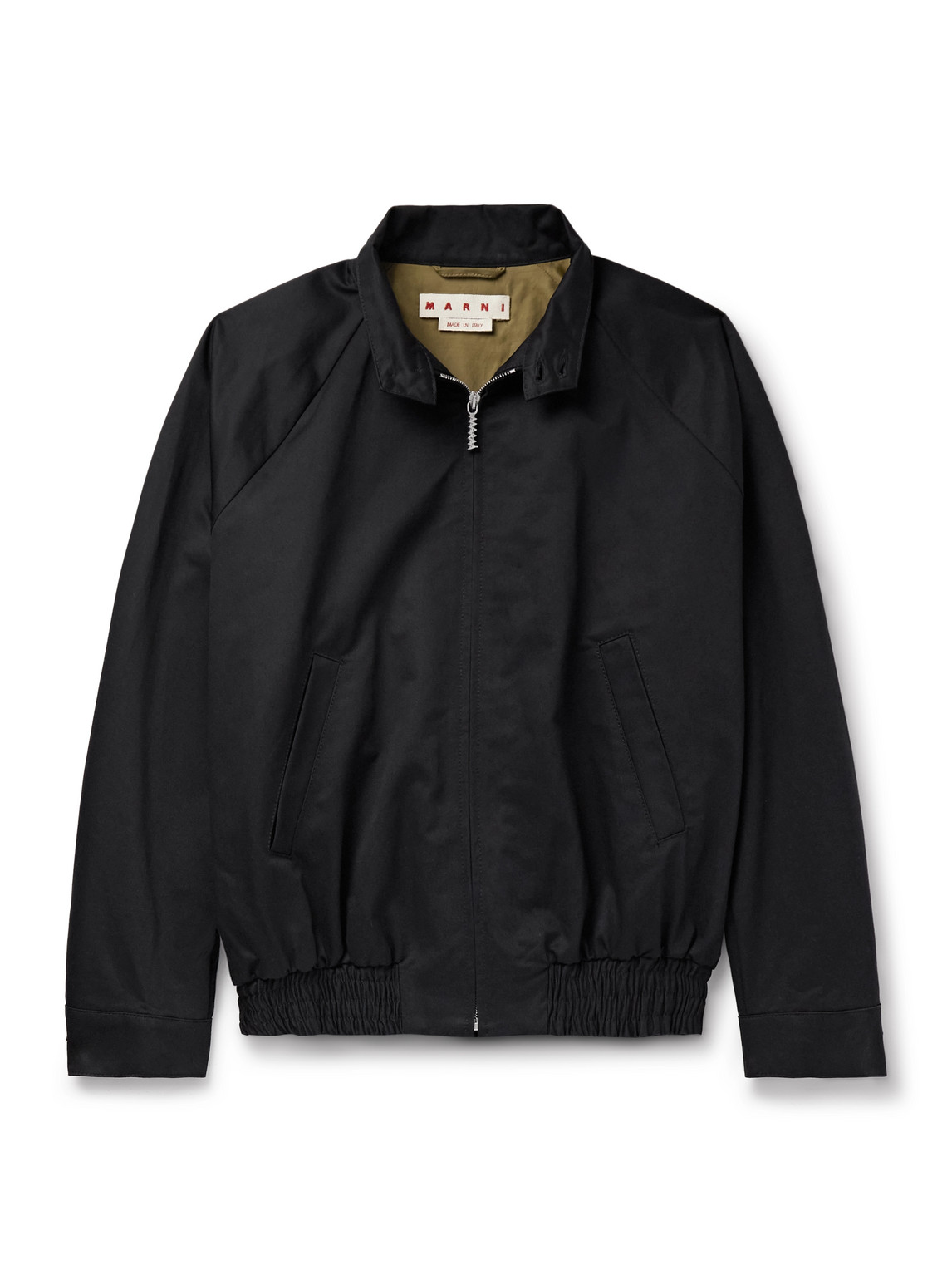 Marni Cotton-gabardine Bomber Jacket In Black