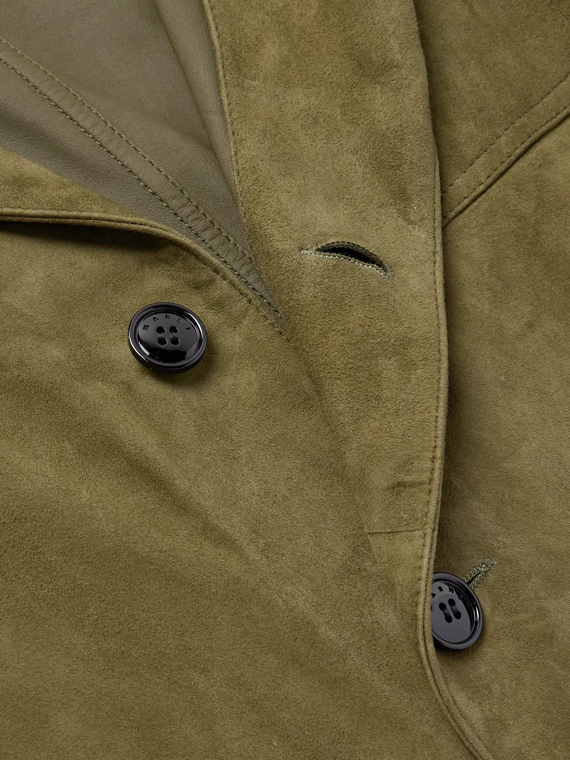 Marni Suede Overshirt In Green