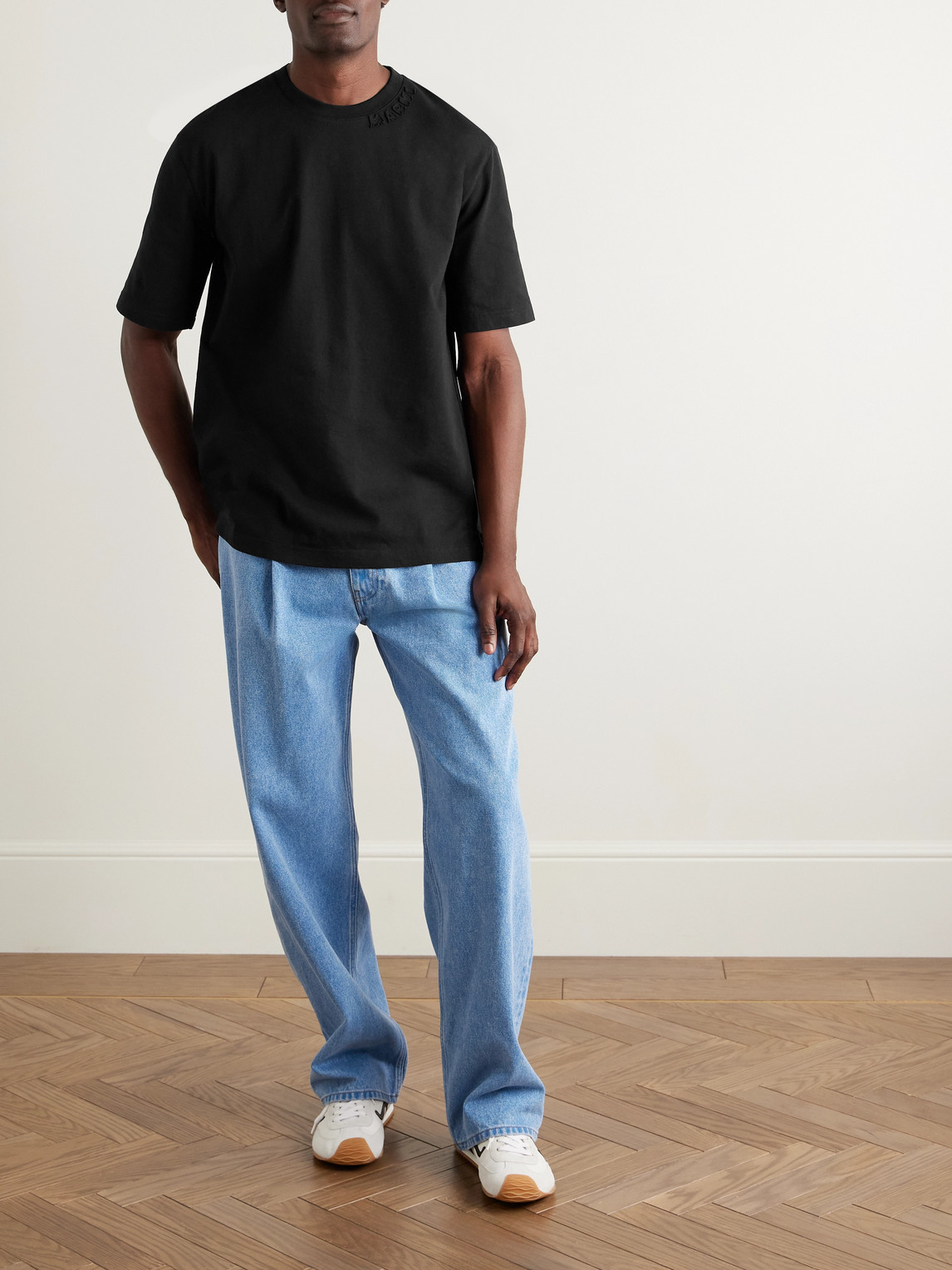 Marni Plain Jersey T-shirt In Black