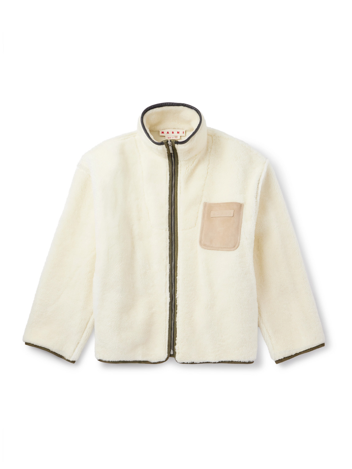 Marni Suede And Leather-trimmed Shearling Jacket