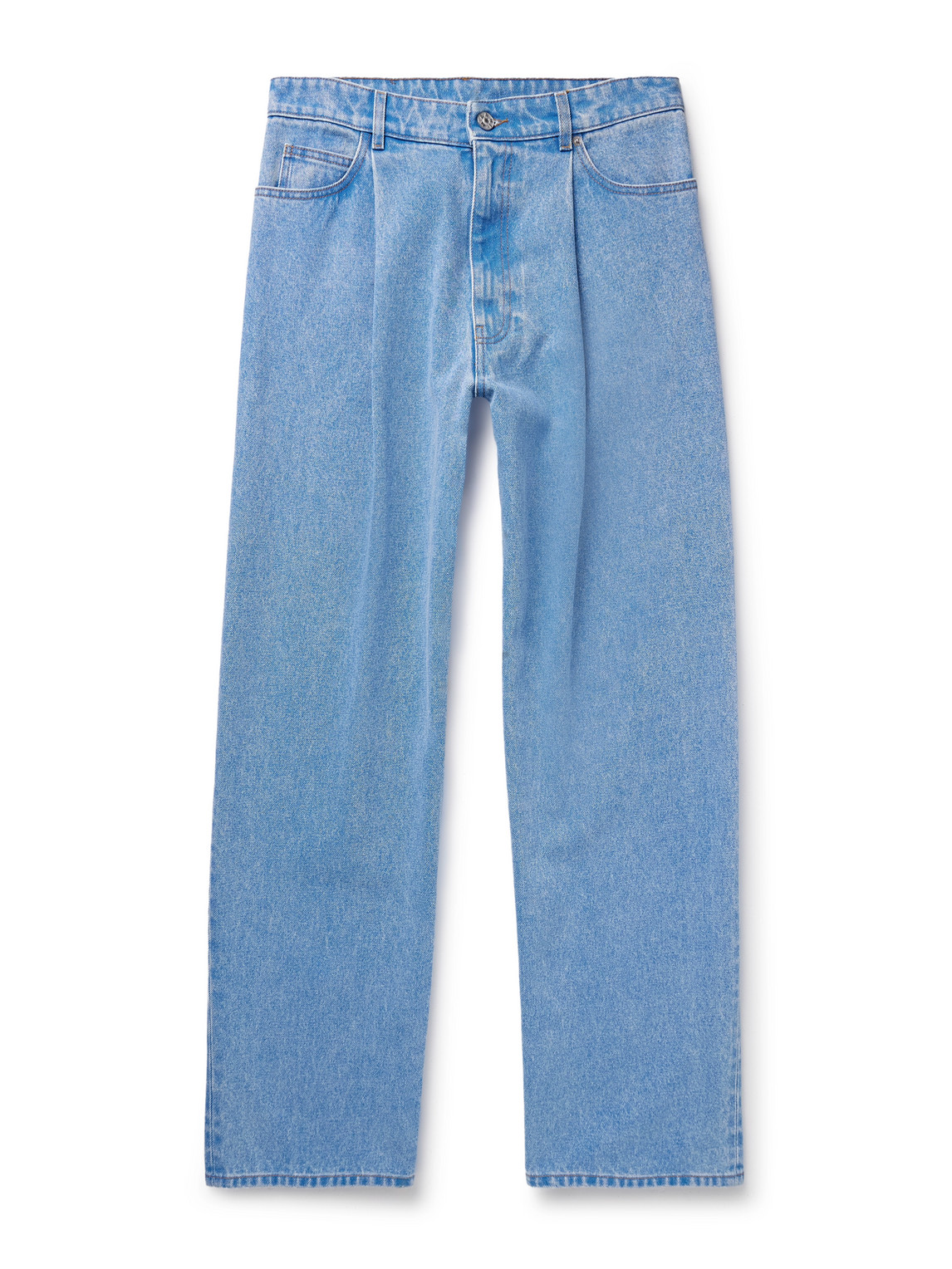 Marni Wide-leg Pleated Jeans In Gray