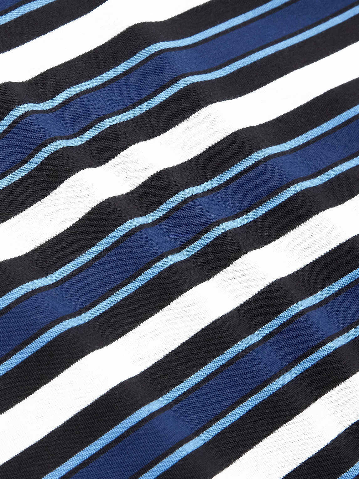 Marni Striped Cotton-jersey T-shirt In Blue
