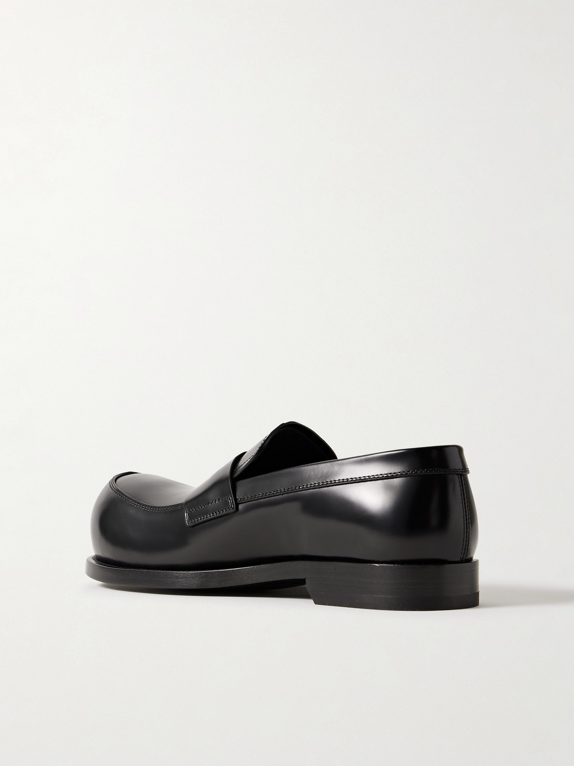 Marni Glossed-leather Penny Loafers In Black