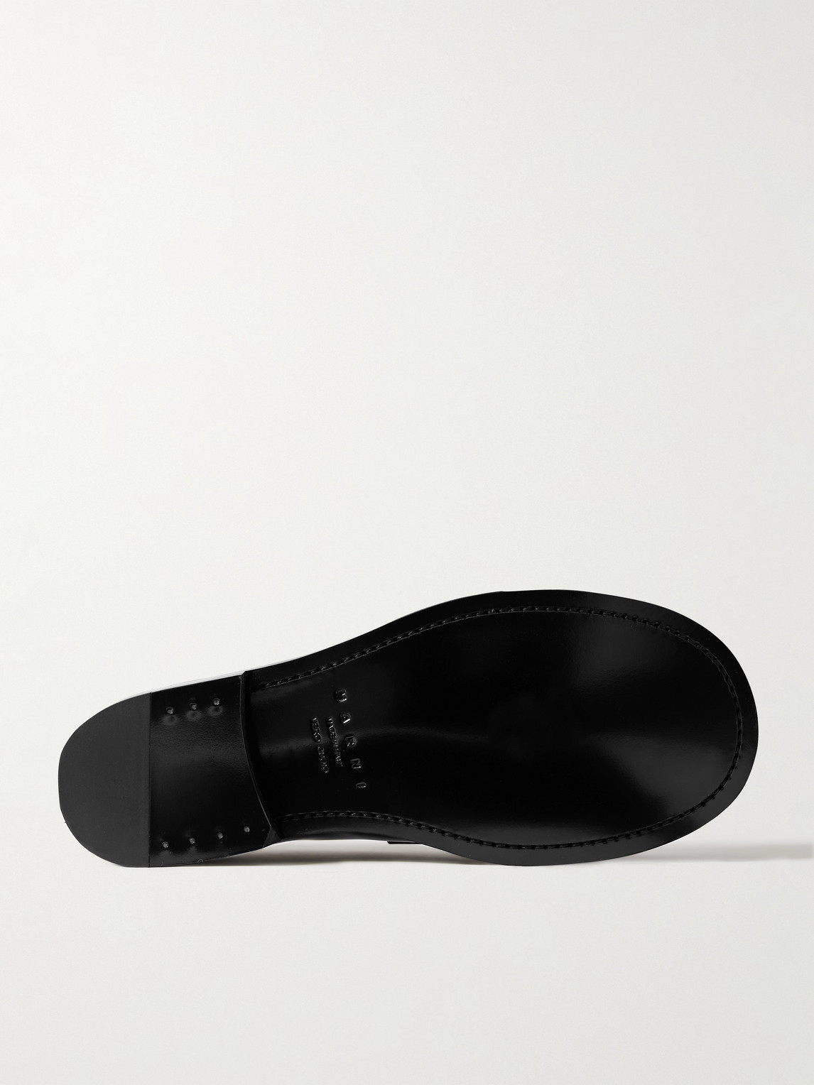 Marni Glossed-leather Penny Loafers In Black