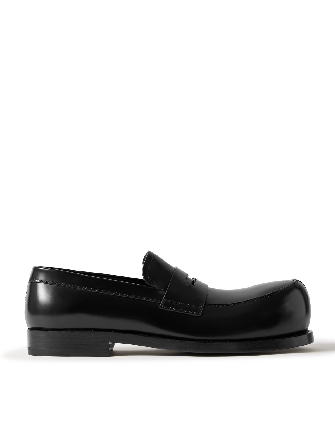 Marni Glossed-leather Penny Loafers In Black