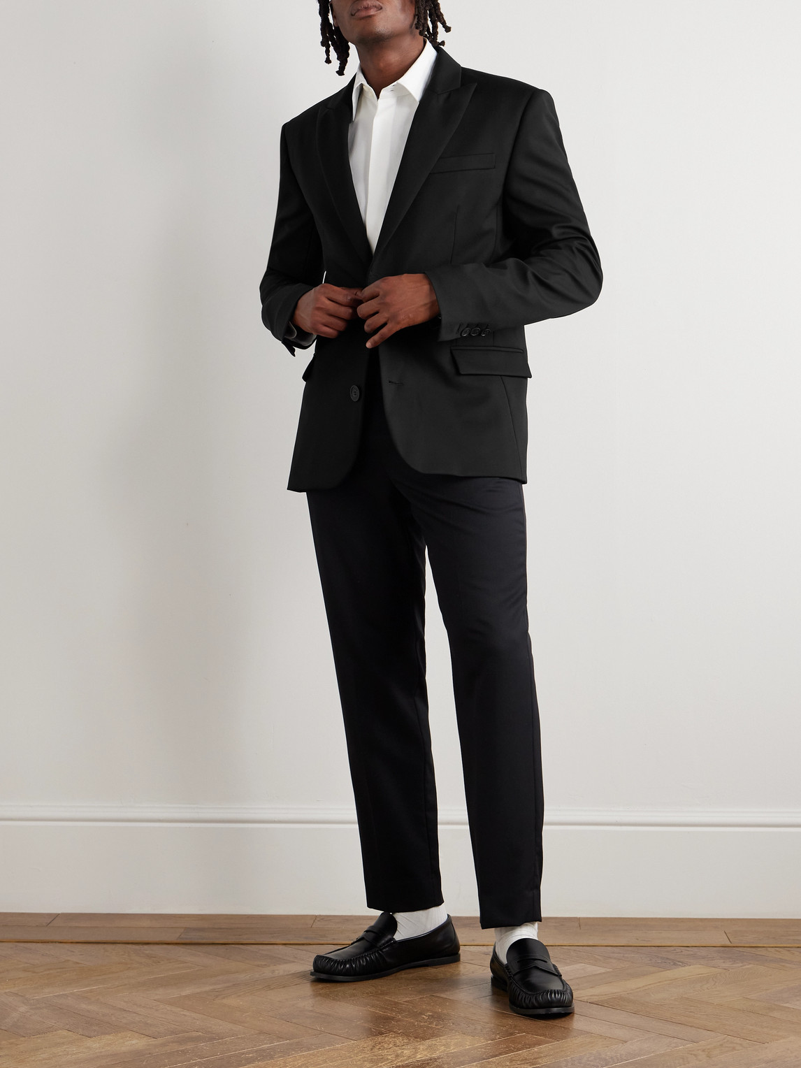 Balmain Wool-twill Blazer In Black