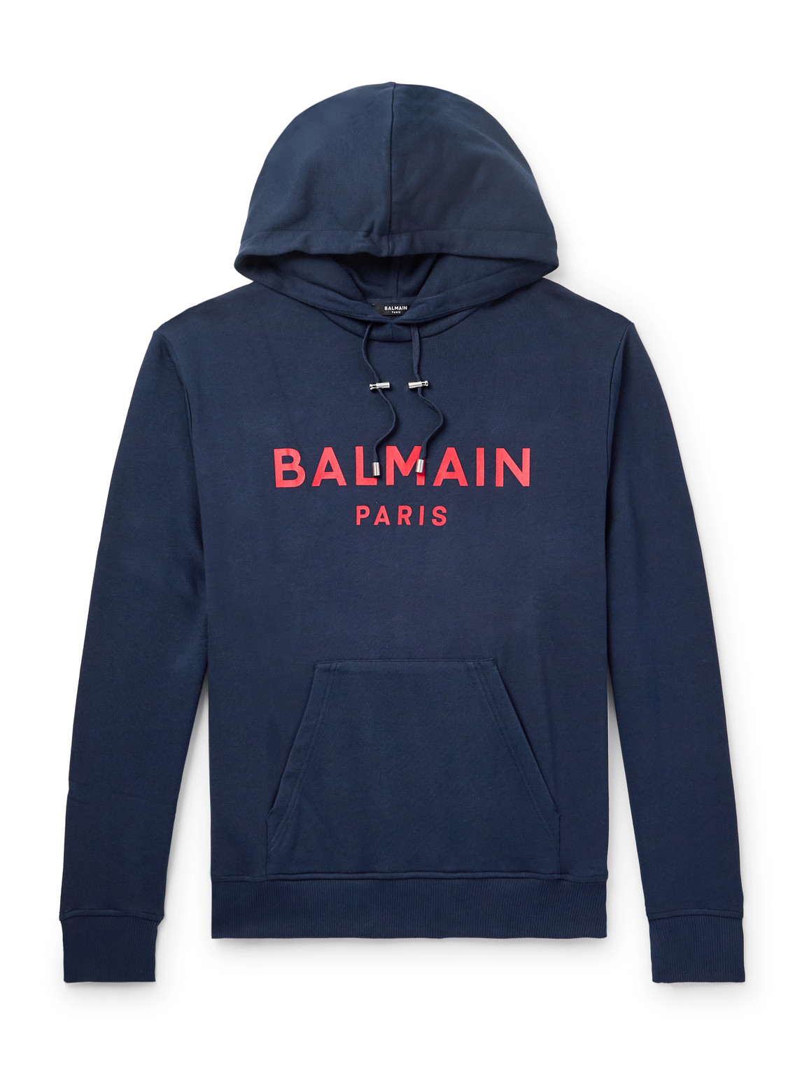 Balmain Logo-print Stretch Cotton-blend Jersey Hoodie