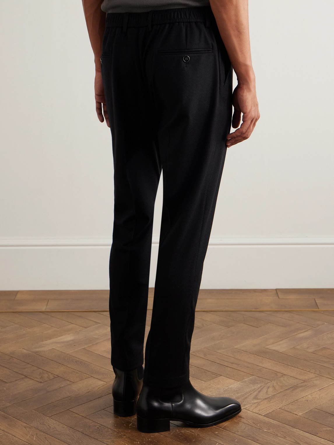 Dolce & Gabbana Slim-fit Cropped Wool Trousers In Black