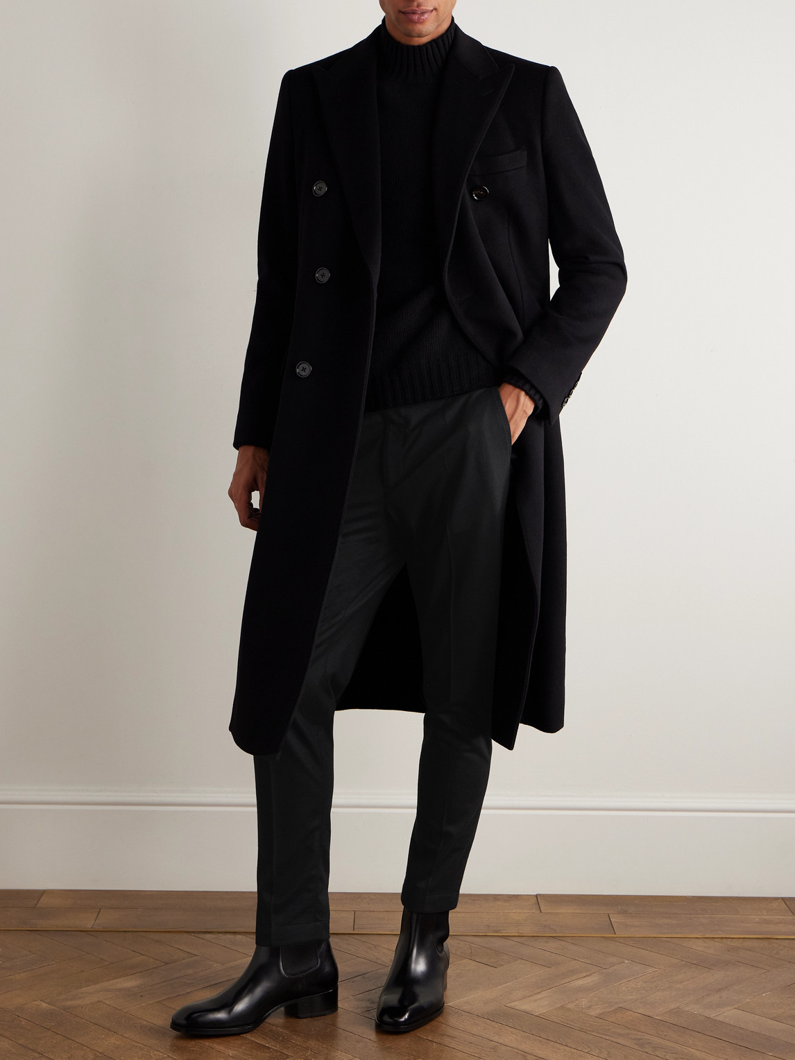 Dolce & Gabbana Slim-fit Cropped Wool Trousers In Black