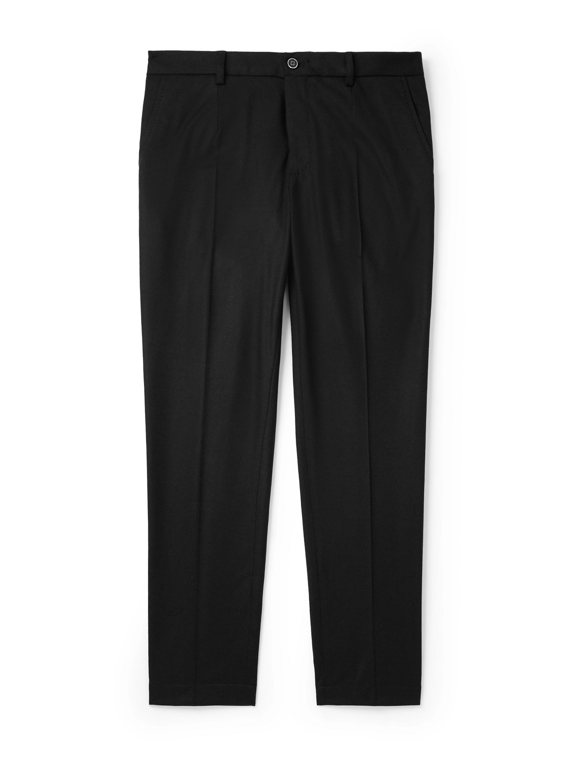 Dolce & Gabbana Slim-fit Cropped Wool Trousers In Black