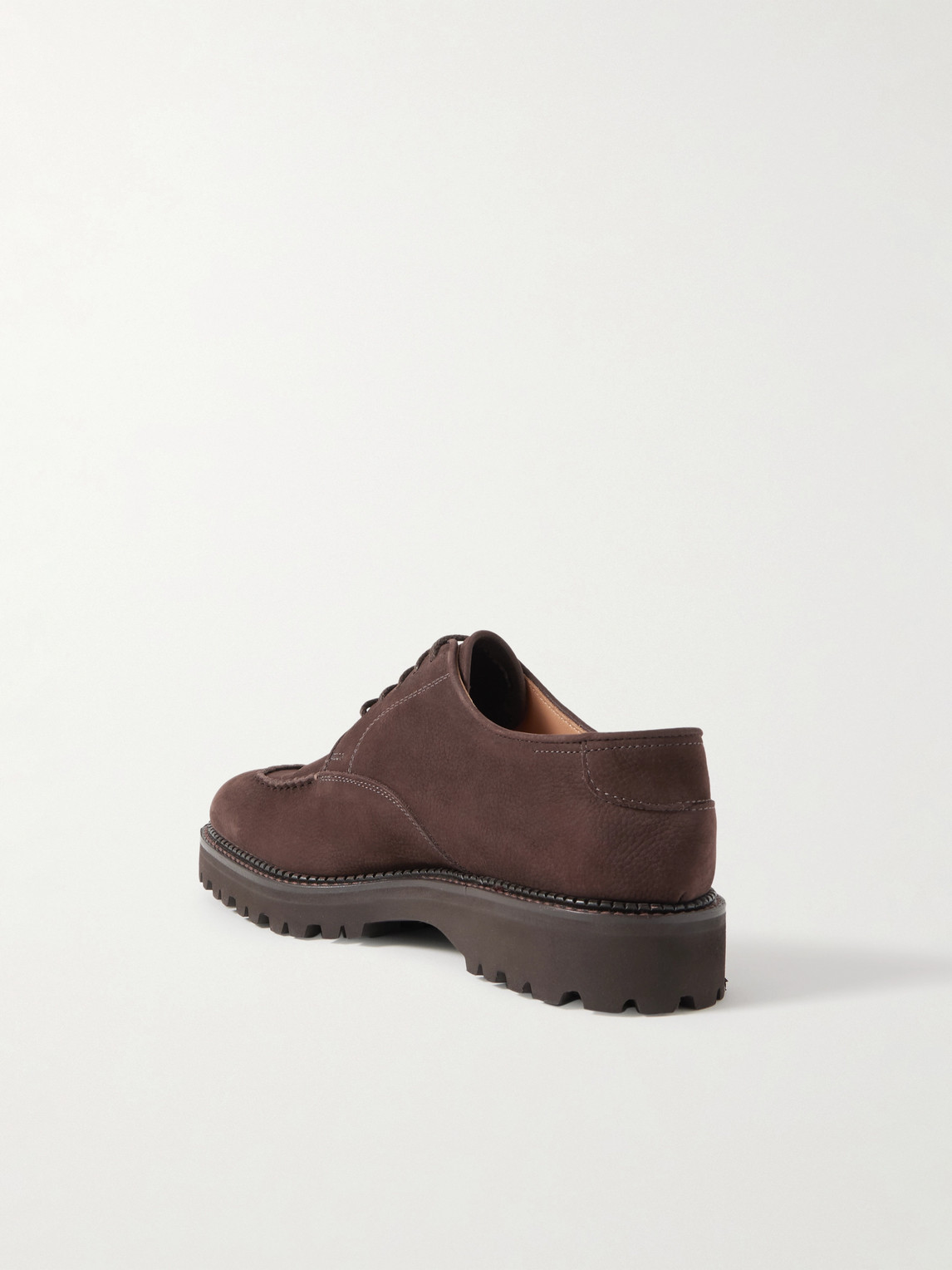 John Lobb Land Rugged Nubuck Derby Shoes In Brown