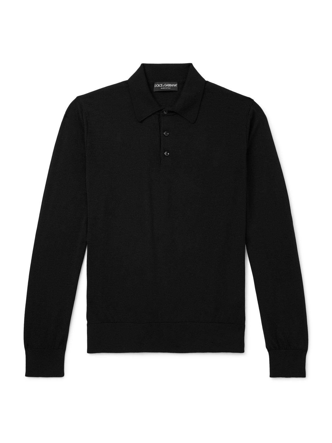 Dolce & Gabbana Cashmere Polo Shirt In Black