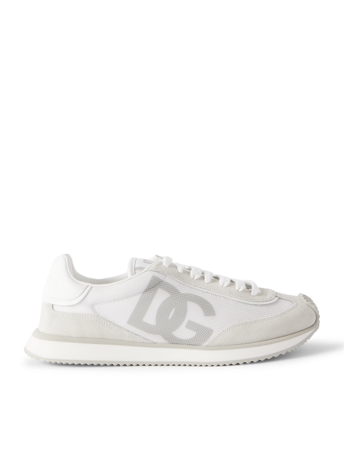 Dolce&Gabbana Logo-Print Mesh, Leather and Suede Sneakers