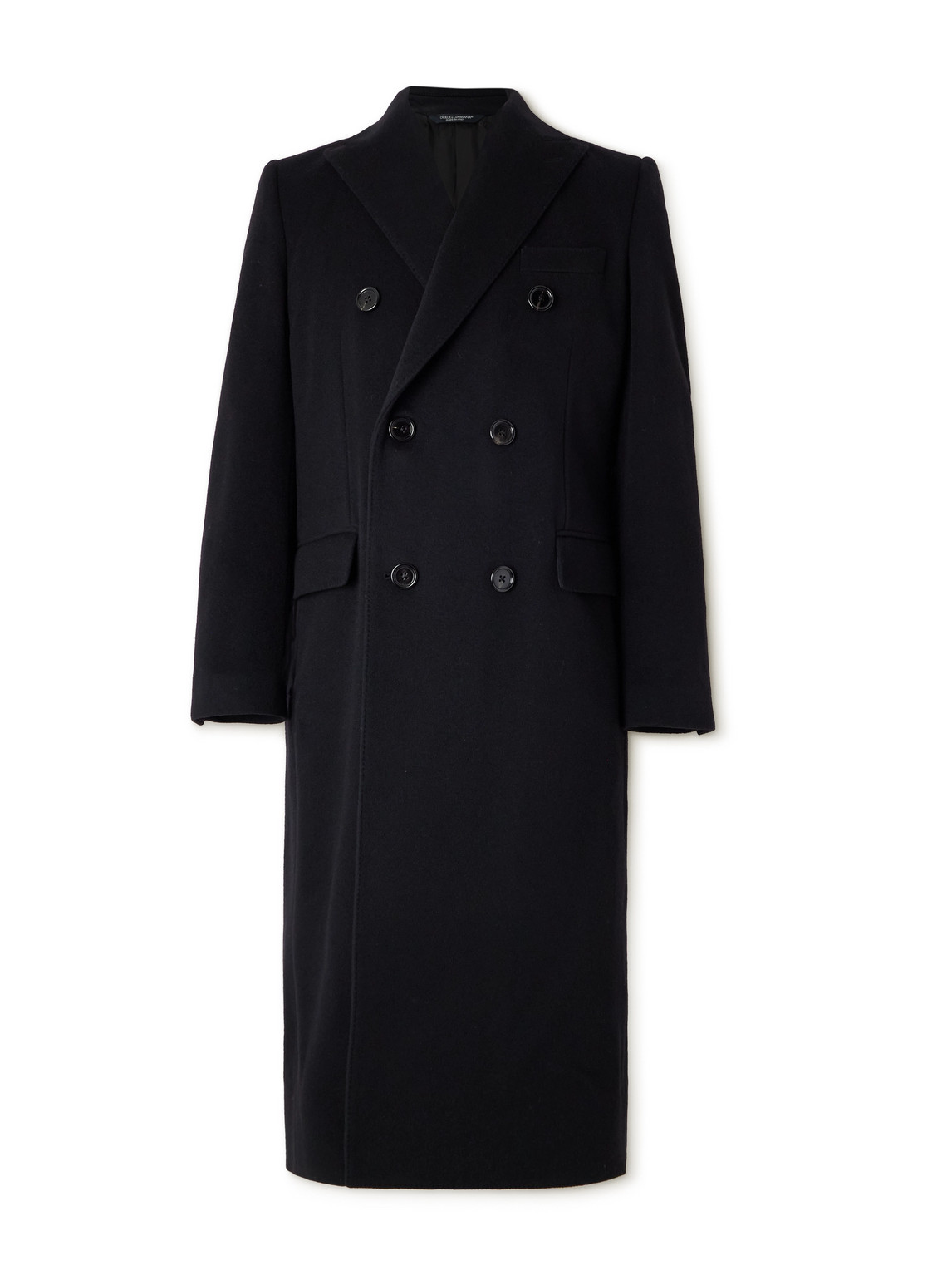 Dolce & Gabbana Double-breasted Wool And Cashmere-blend Overcoat In Blue
