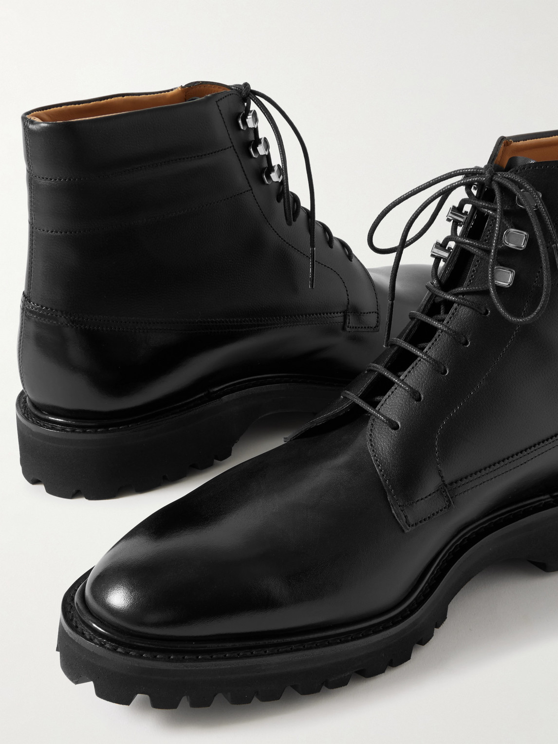 John Lobb Alder Leather Boots In Black