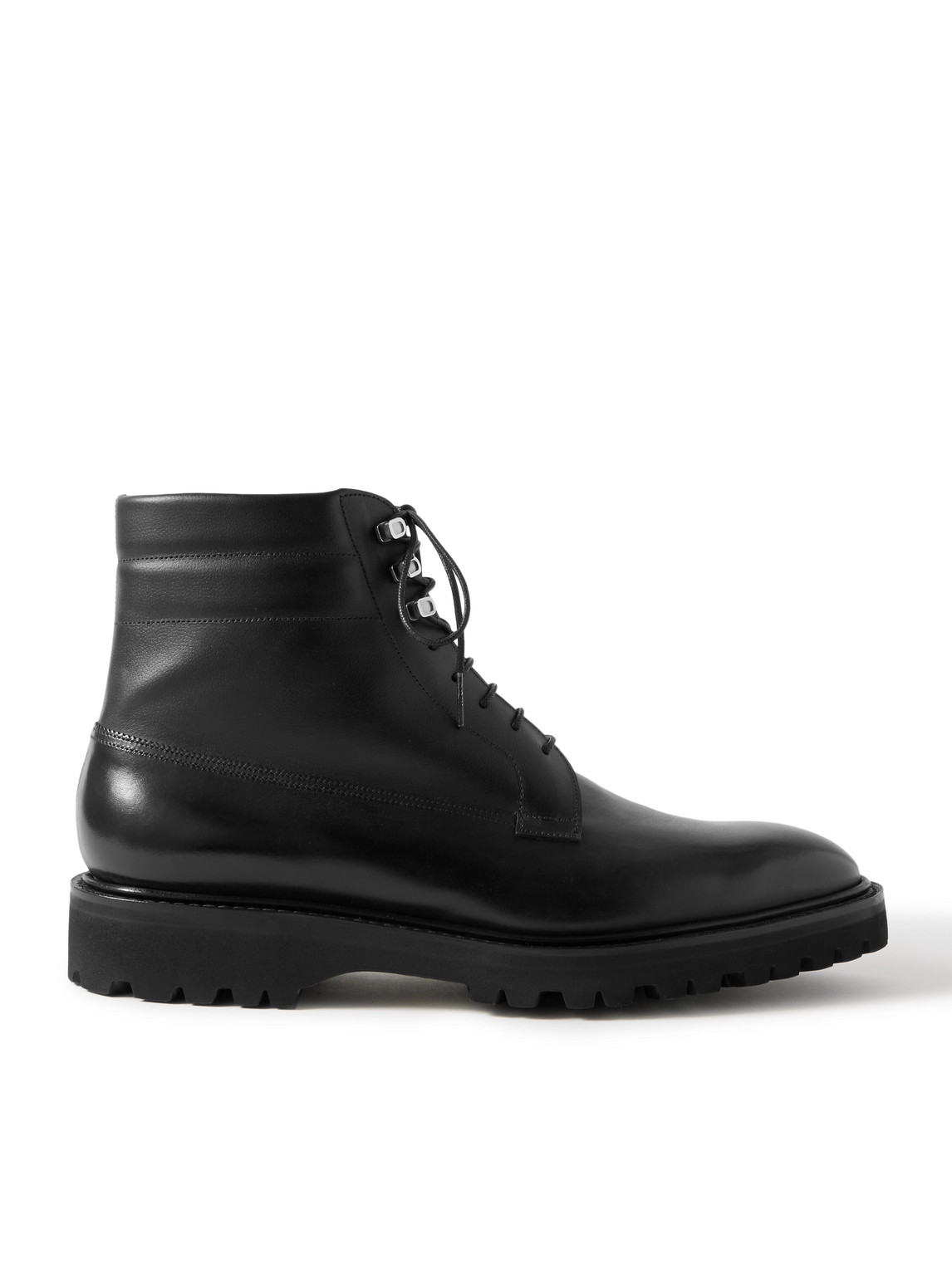 John Lobb Alder Leather Boots In Black