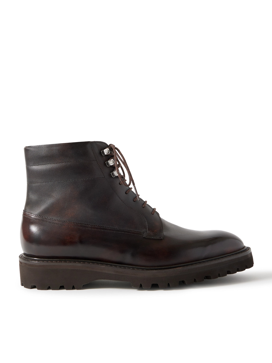John Lobb Alder Burnished-leather Boots In Brown