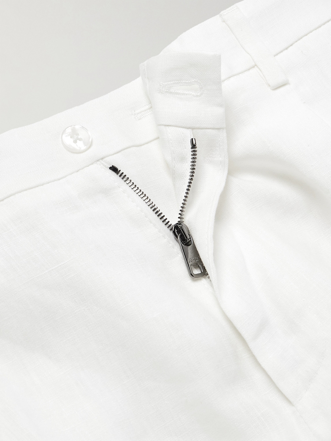 Dolce & Gabbana Straight-leg Pleated Linen Trousers In White