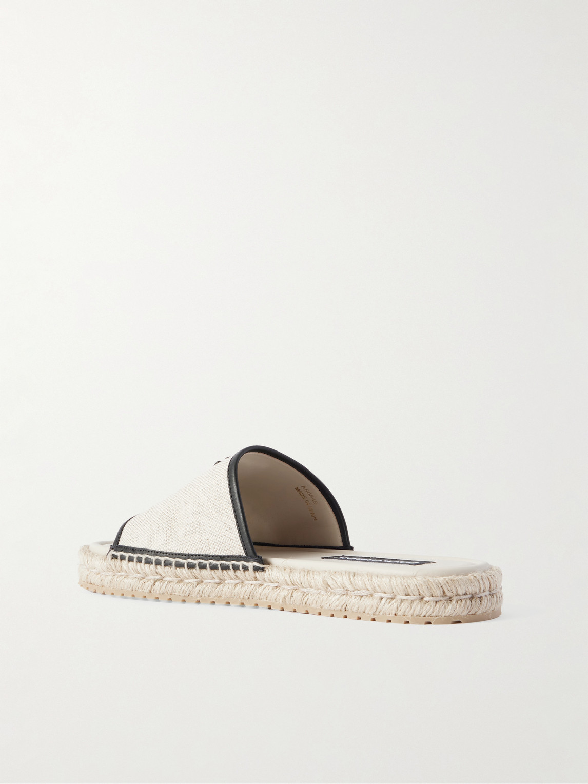 Dolce & Gabbana Logo-embroidered Canvas And Leather Espadrille Slides