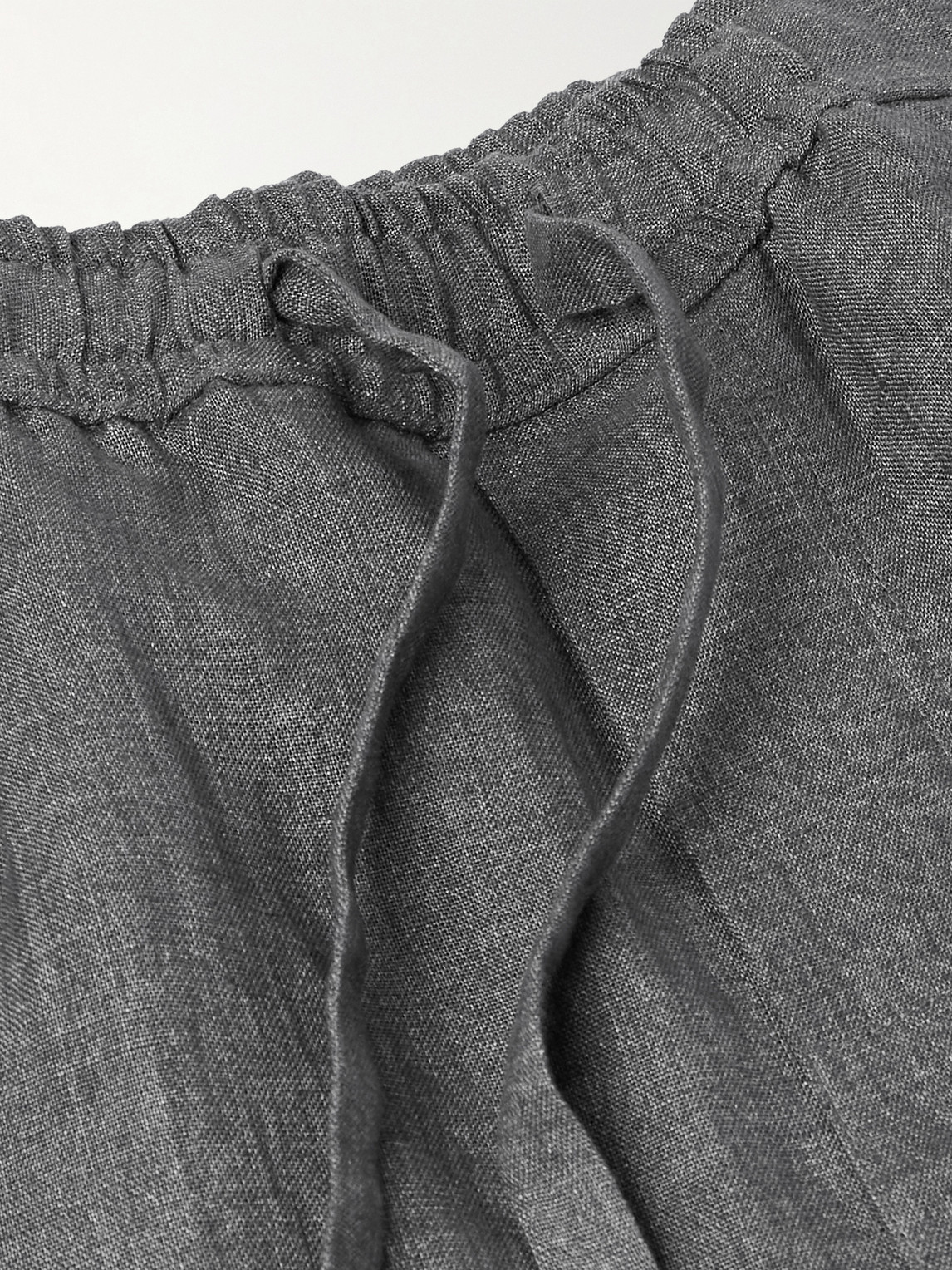 Dolce & Gabbana Straight-leg Linen Drawstring Shorts In Gray