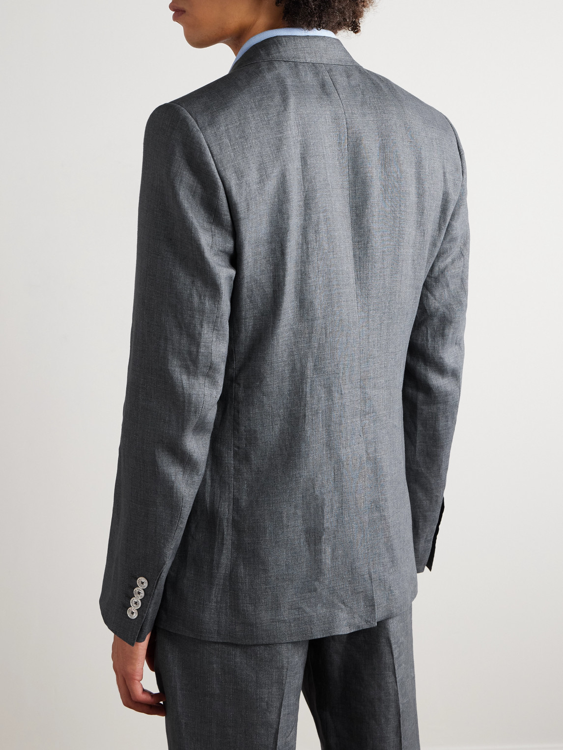 Dolce & Gabbana Linen Blazer In Gray