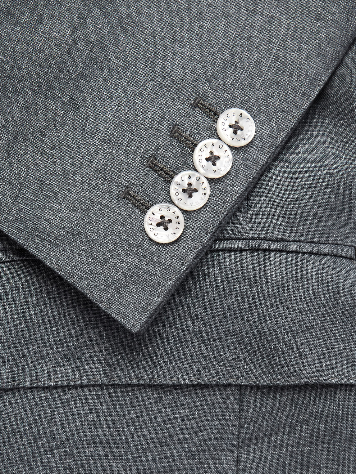 Dolce & Gabbana Linen Blazer In Gray