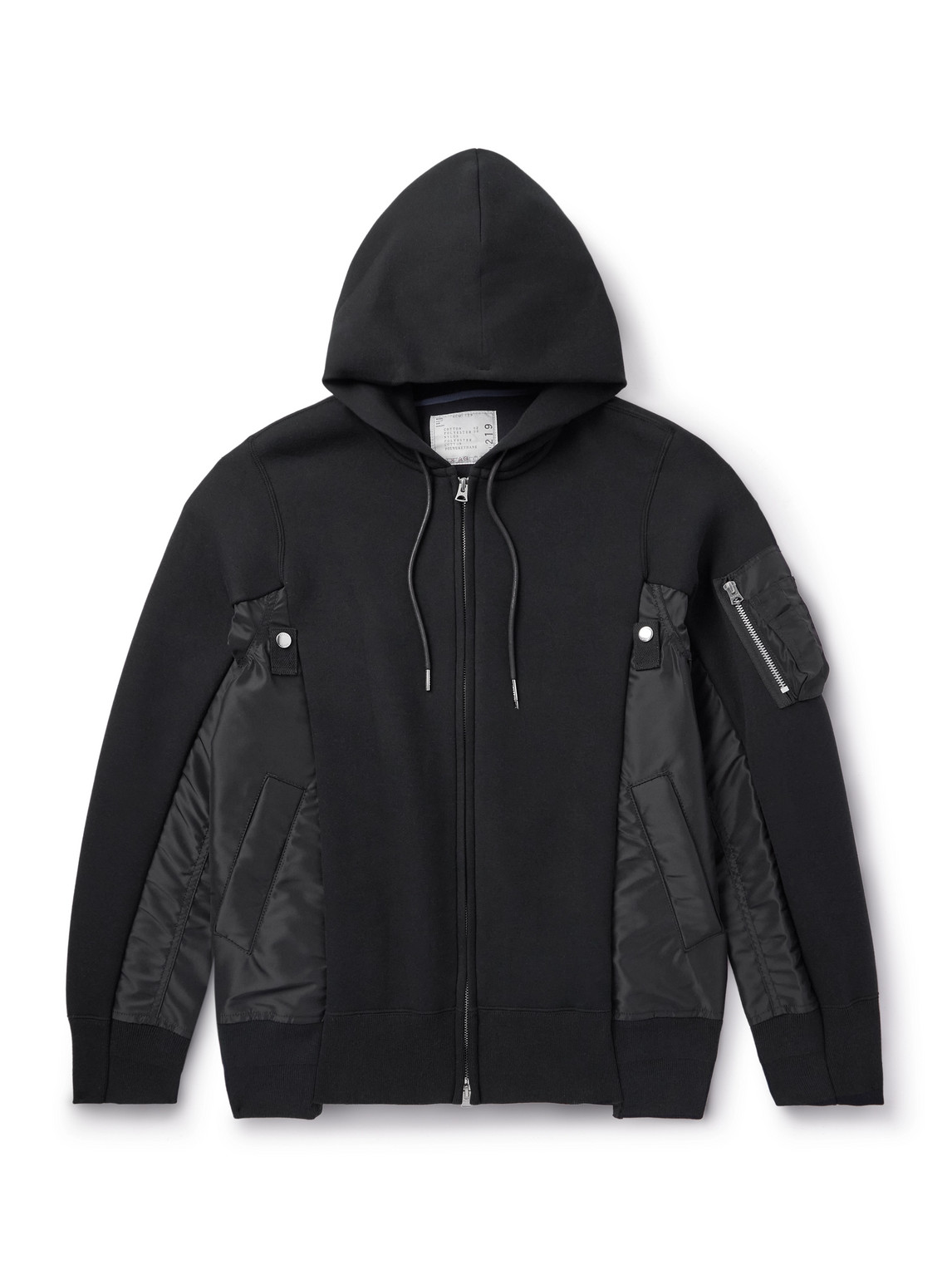 MA-1 Nylon-Trimmed Cotton-Blend Jersey Zip-Up Hoodie