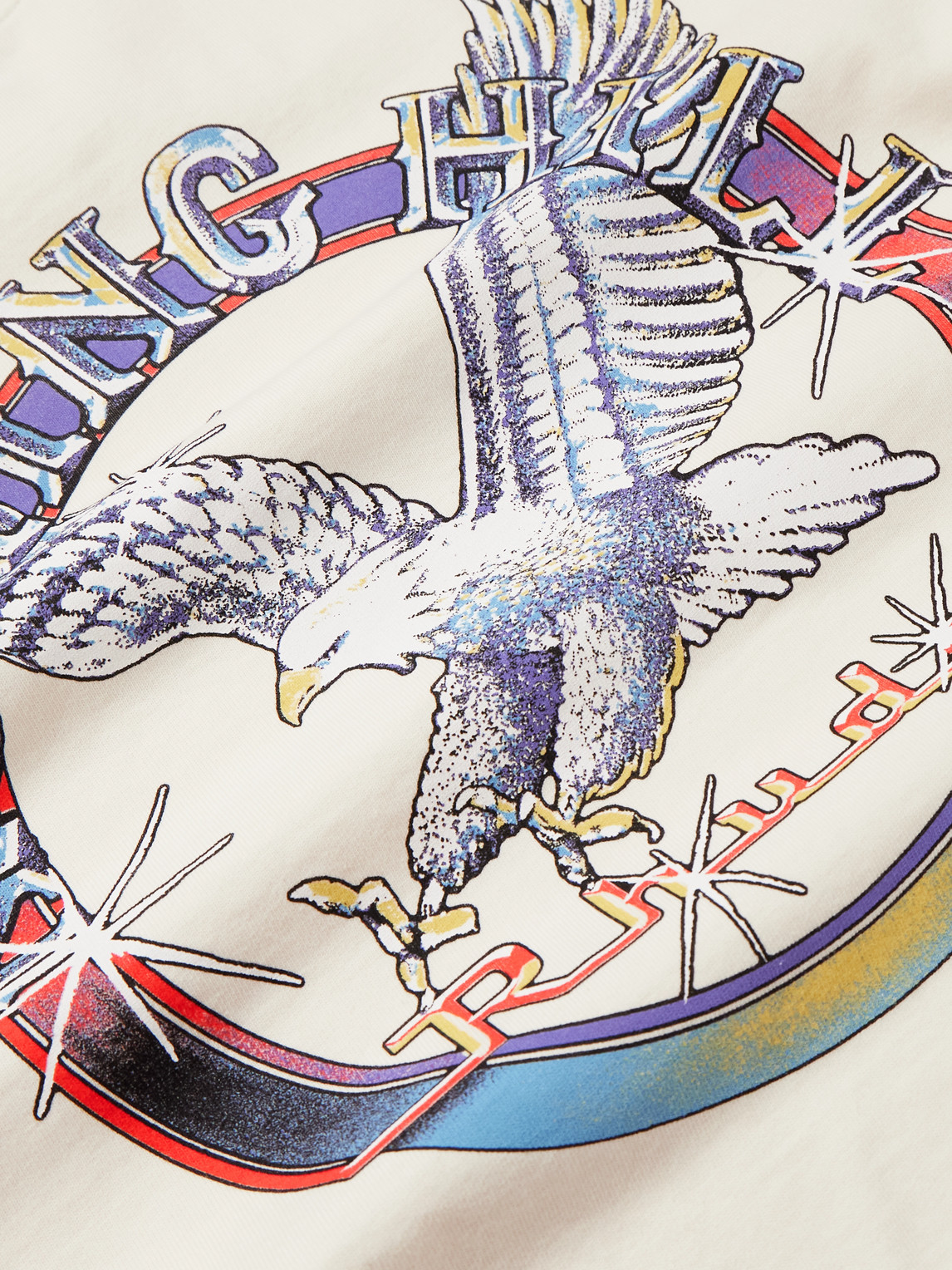 ◆RHUDE◆ ノッティング ヒルイーグル ロゴプリントTシャツ Notting Hill Eagle Logo-Print Cotton-Jersey T-hirt - Men