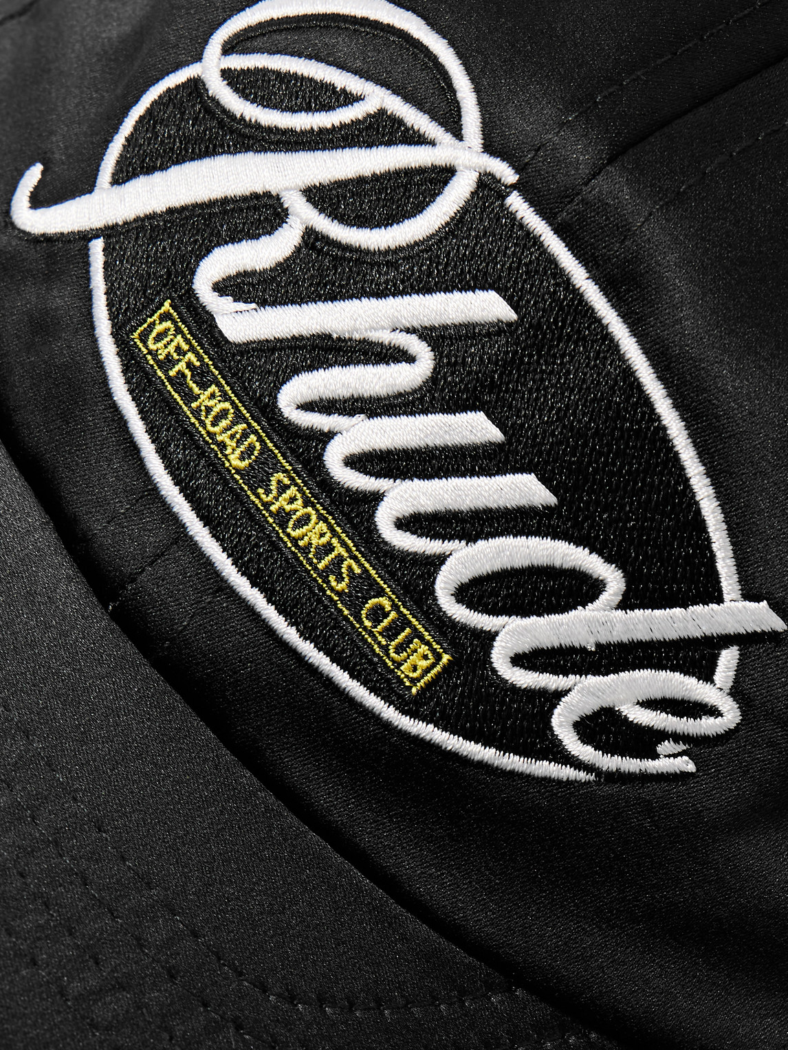 Rhude Logo-appliquéd Satin-twill Baseball Cap In Black