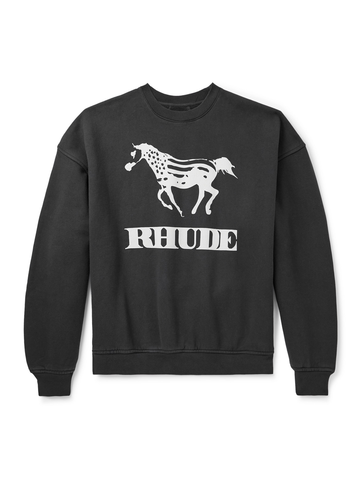 Rhude Black Crewneck Pullover In Black