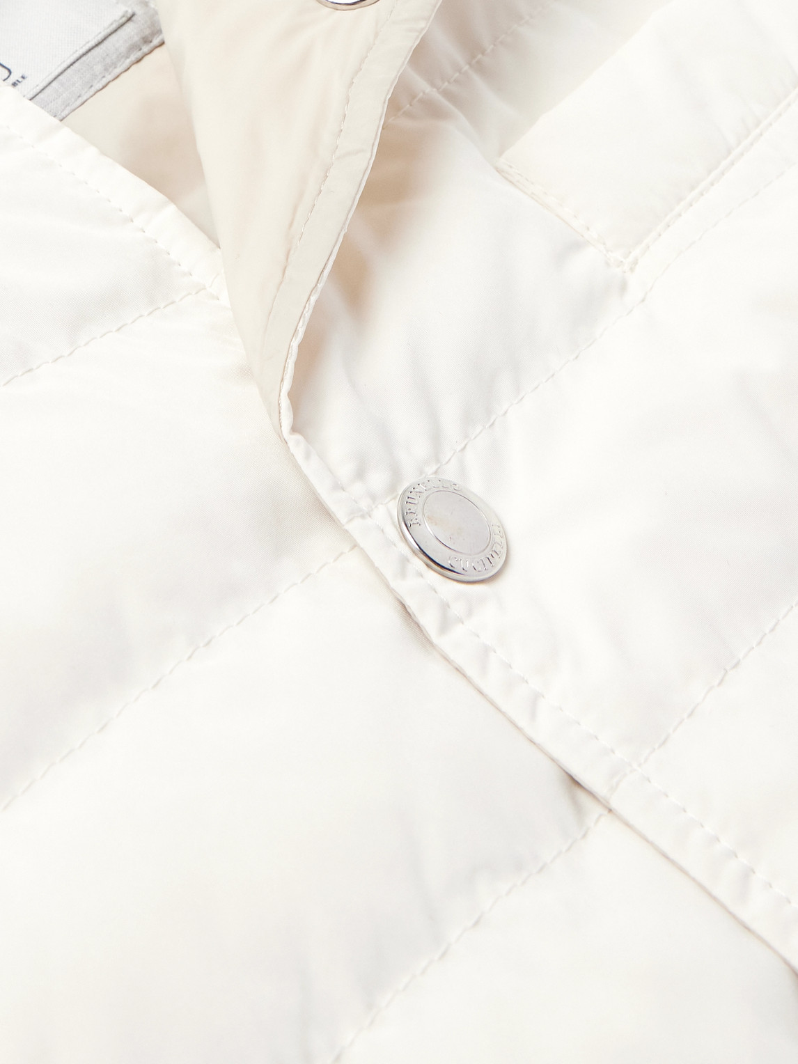 Brunello Cucinelli Quilted Shell Down Gilet In White