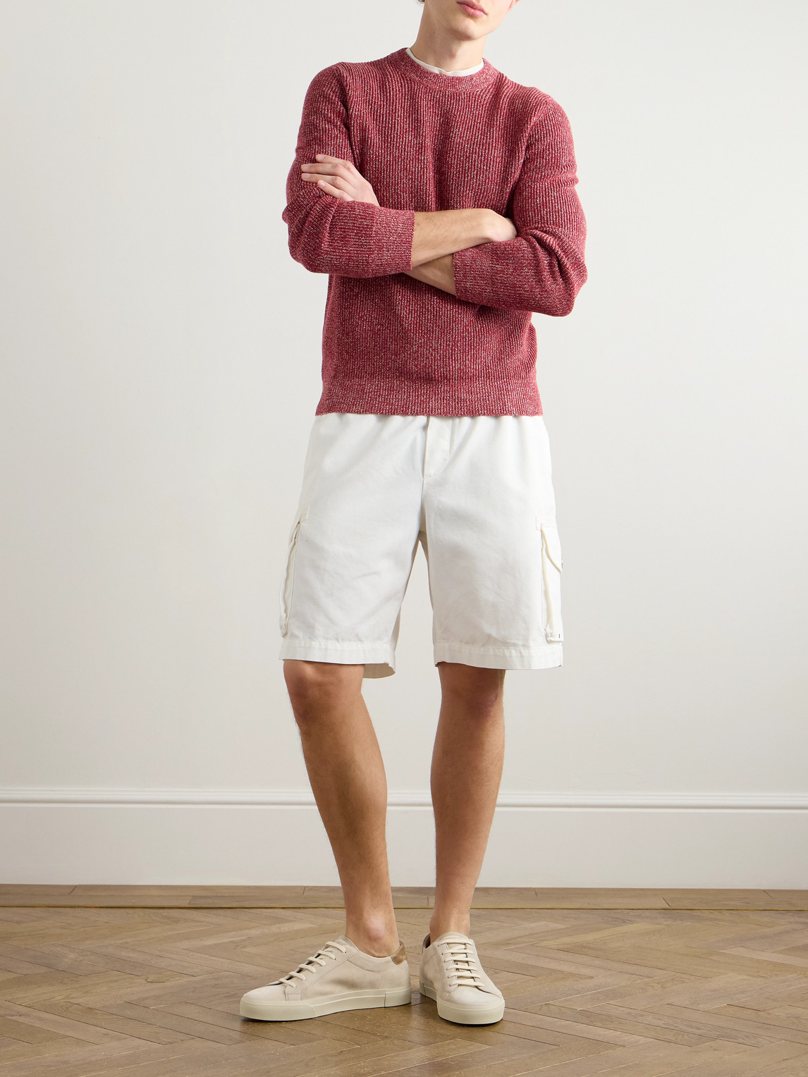 Straight-Leg Cotton-Twill Drawstring Cargo Shorts — 2