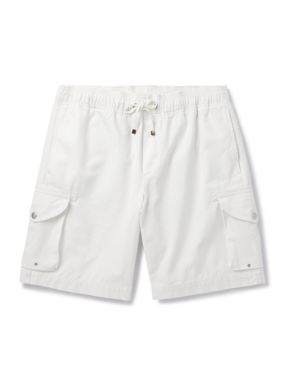 Brunello Cucinelli Straight-Leg Cotton-Twill Drawstring Cargo Shorts - Men