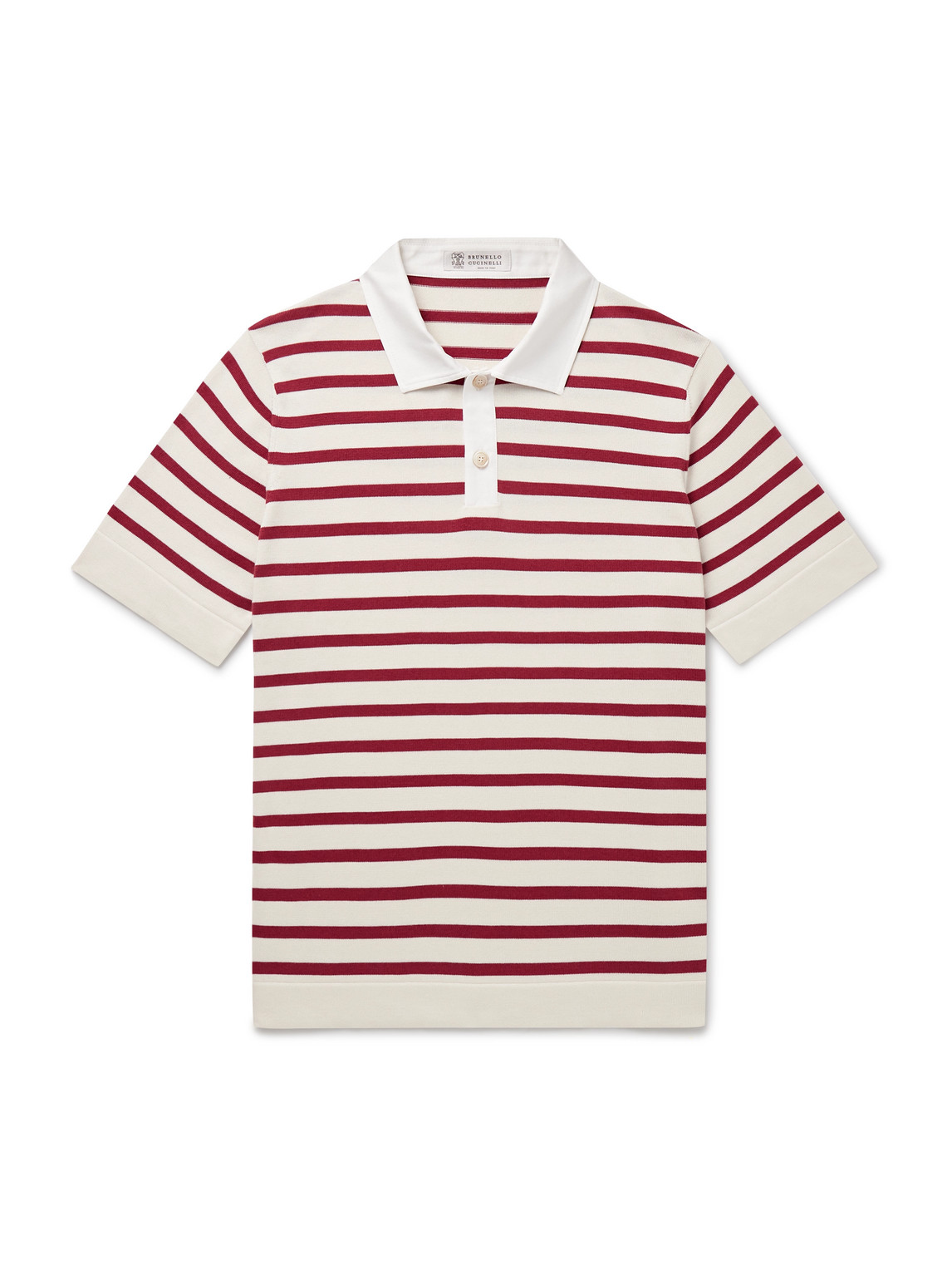 Brunello Cucinelli Striped Cotton Polo Shirt In Multi